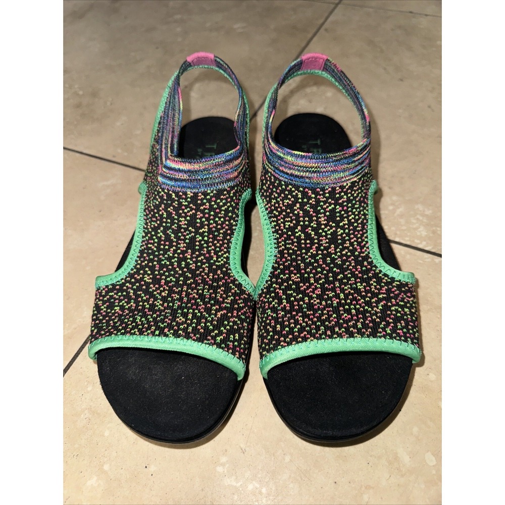 TRAQ by Alegria Women Knit Slingback Sandals‎ Multi Color Size 39